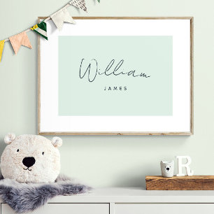 Personalisierter Babynamen-Nursery-Schmuck in Past Poster