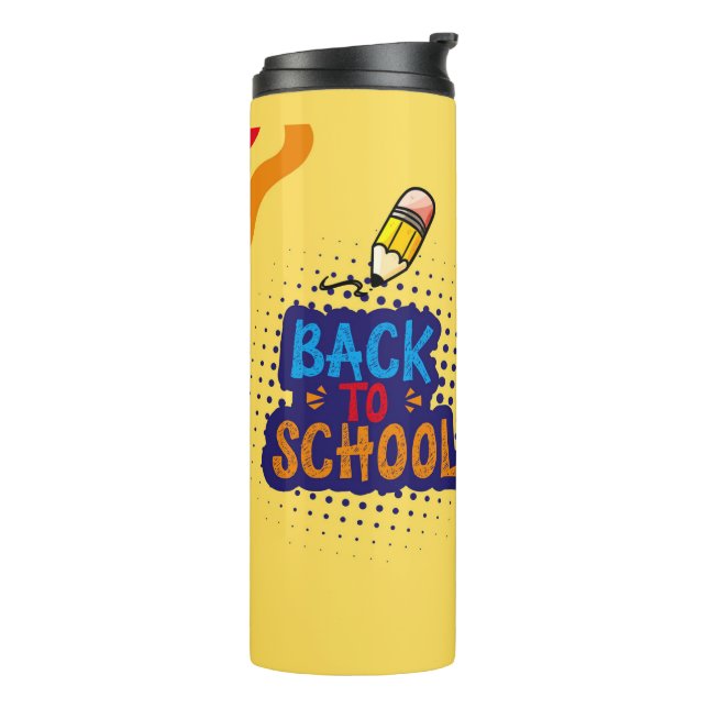Personalisierter "Back To School" Spaß-Doodle Thermosbecher (Nach links gedreht)