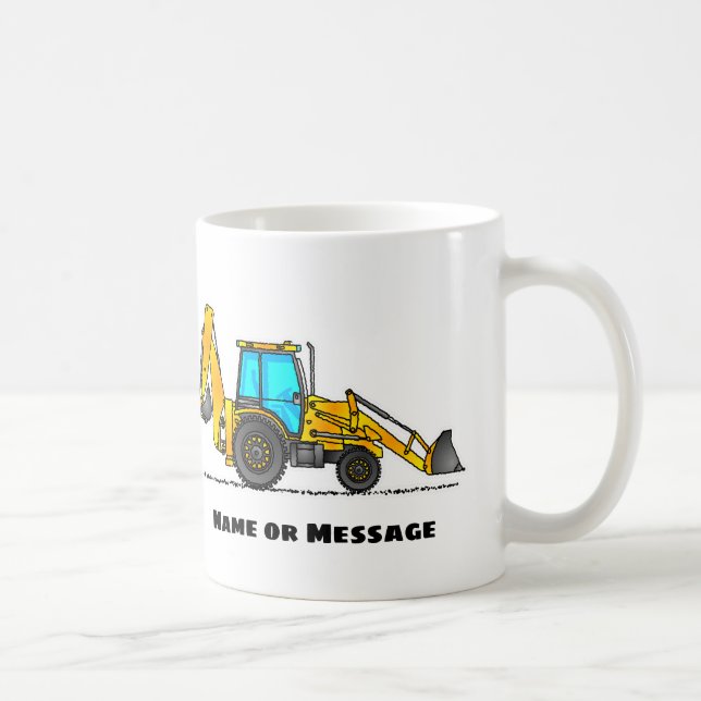 Personalisierter Bagger-Mug, Geschenk für Baggerfa Kaffeetasse (Rechts)