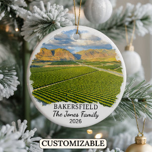 Personalisierter Bakersfield-Schmuck, Kalifornien Keramik Ornament