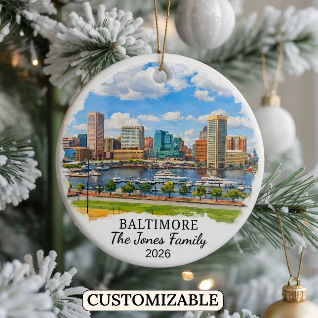 Personalisierter Baltimore-Schmuck, Maßgeschneider Keramik Ornament (Von Creator hochgeladen)
