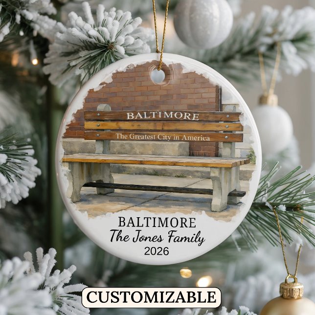 Personalisierter Baltimore-Schmuck, Maßgeschneider Keramik Ornament (Von Creator hochgeladen)