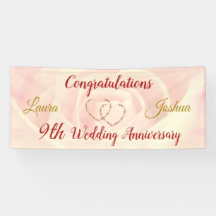 Personalisierter Banner zum 9. Hochzeitstag