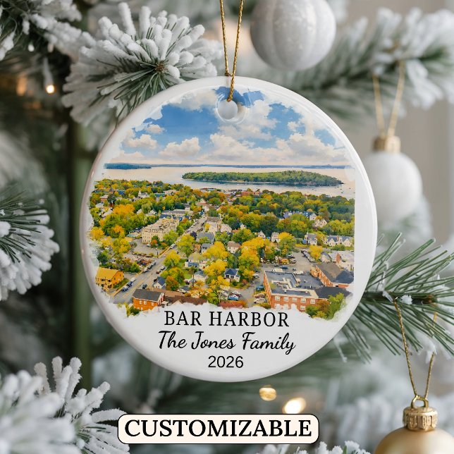 Personalisierter Bar Harbor Schmuck, Maßgeschneide Keramik Ornament (Von Creator hochgeladen)
