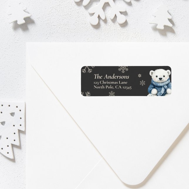 Personalisierter Bärenweihnachtsfest Rücksendeadre (Personalized Bear Christmas Return Address Labels)