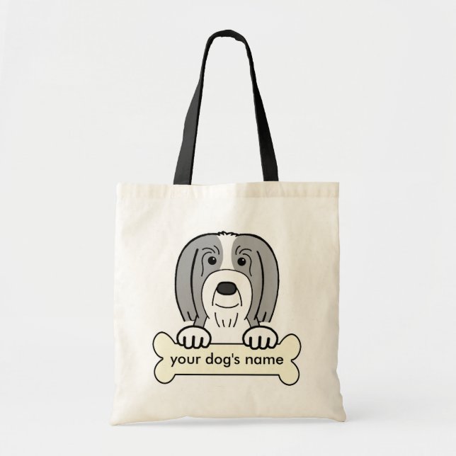 Personalisierter bärtiger Collie Tragetasche (Vorne)
