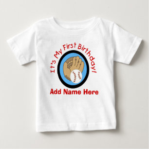 Personalisierter Baseball-1. Geburtstags-T-Shirt Baby T-shirt