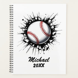 Personalisierter Baseball-Ball bricht durch die Ma Planer