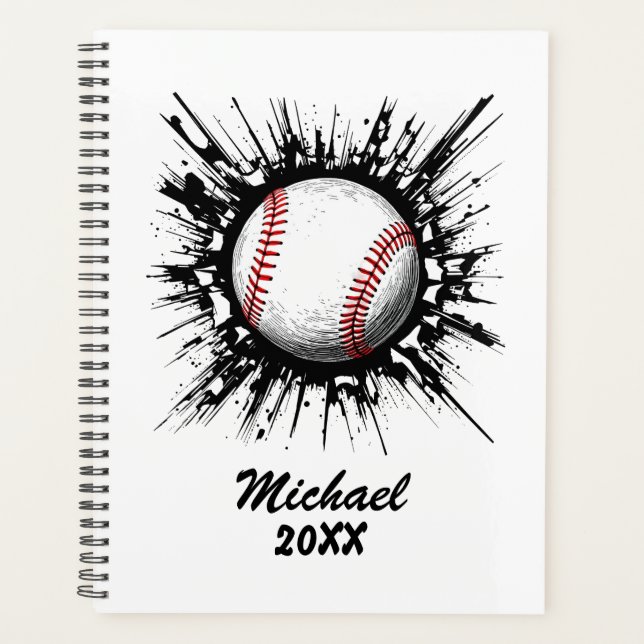 Personalisierter Baseball-Ball bricht durch die Ma Planer (Vorderseite)