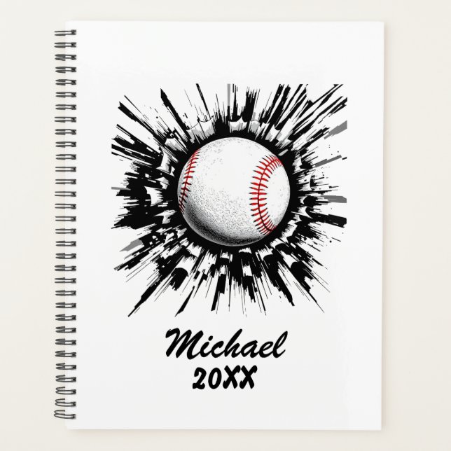 Personalisierter Baseball-Ball bricht durch die Ma Planer (Vorderseite)