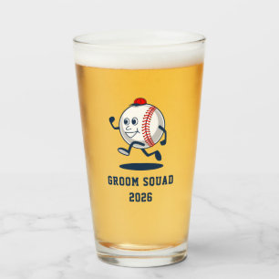 Personalisierter Baseball-Ball-Cartoon Glas