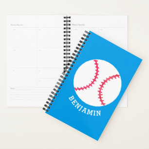 Personalisierter Baseball Blue Kids Sport Planer