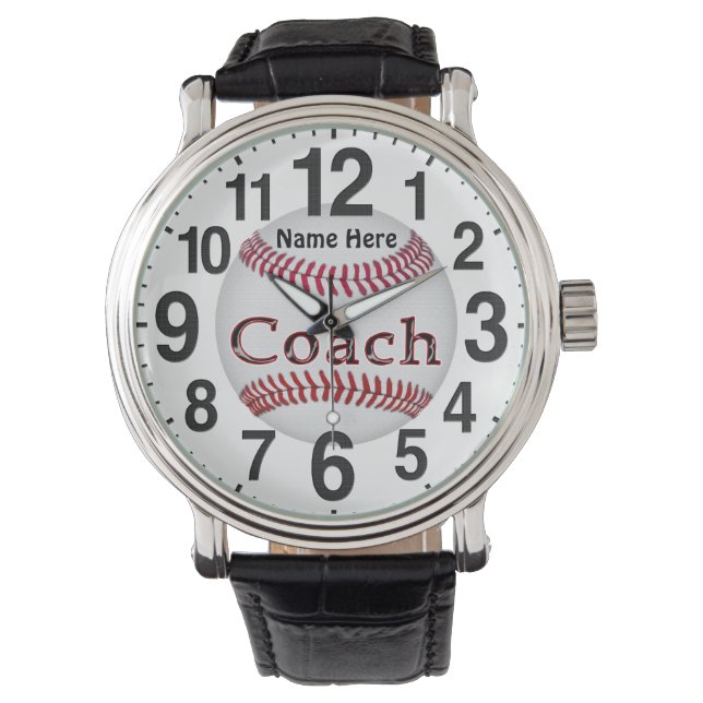 Personalisierter Baseball Coach gibt BASEBALL WATC Armbanduhr (Vorderseite)