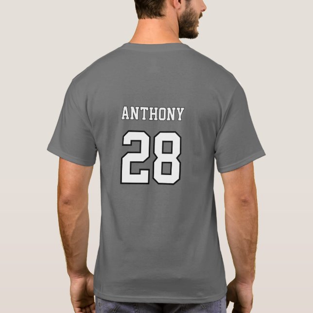 Personalisierter Baseball den Tag T-Shirt (Rückseite)