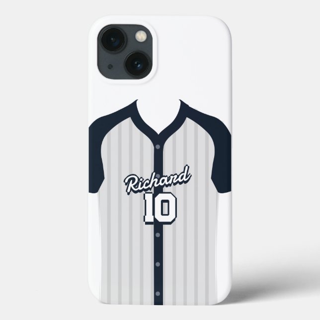 Personalisierter Baseball Fan Jersey Name und Numm Case-Mate iPhone Hülle (Rückseite)