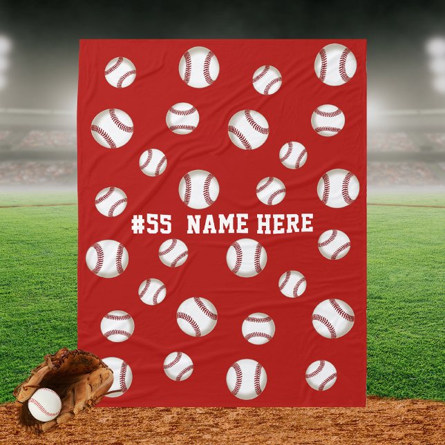 Personalisierter Baseball Fleece Blanket TEXT, FAR (Von Creator hochgeladen)