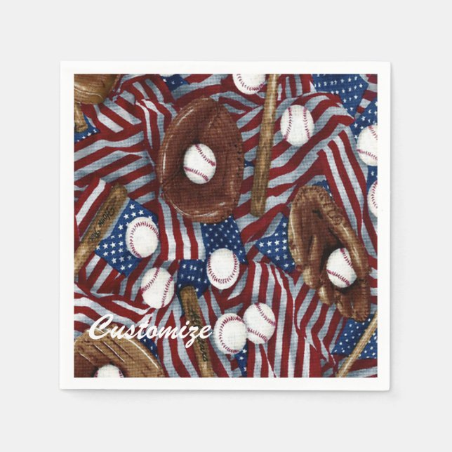 Personalisierter Baseball in den USA Napkins Serviette (Vorderseite)