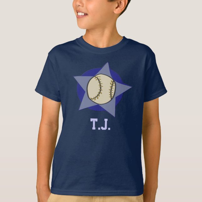 Personalisierter Baseball (irgendein Name) T-Shirt (Vorderseite)