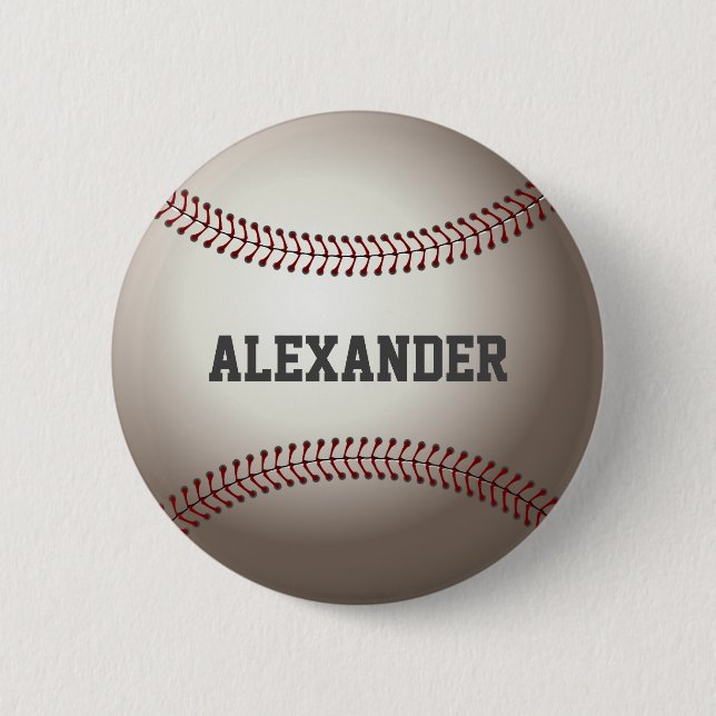 Personalisierter Baseball-Liebhaber Button (Vorderseite)