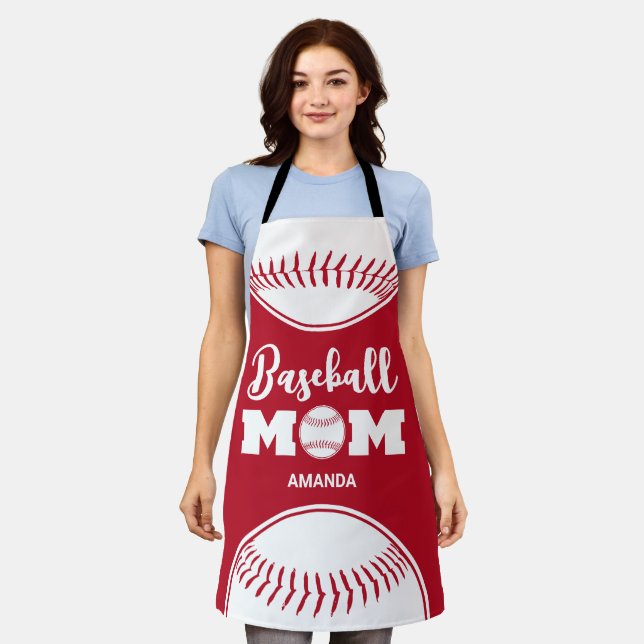 Personalisierter Baseball-Mama-Individuelle Name Schürze (Getragen)
