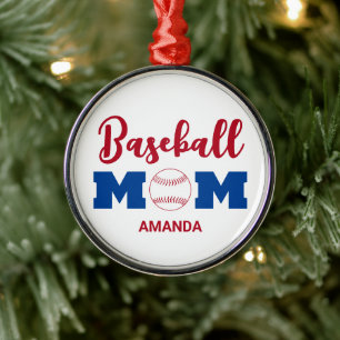 Personalisierter Baseball Mama Individuelle Name W Ornament Aus Metall
