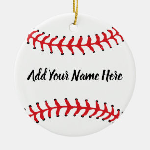 Personalisierter Baseball mit individuellem Namen Keramik Ornament