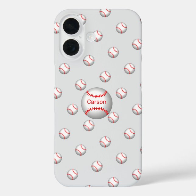 Personalisierter Baseball mit roten Stiften Case-Mate iPhone Hülle (Rückseite)