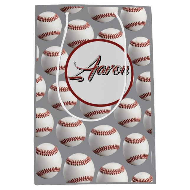 Personalisierter Baseball Mittlere Geschenktüte (Vorderseite)