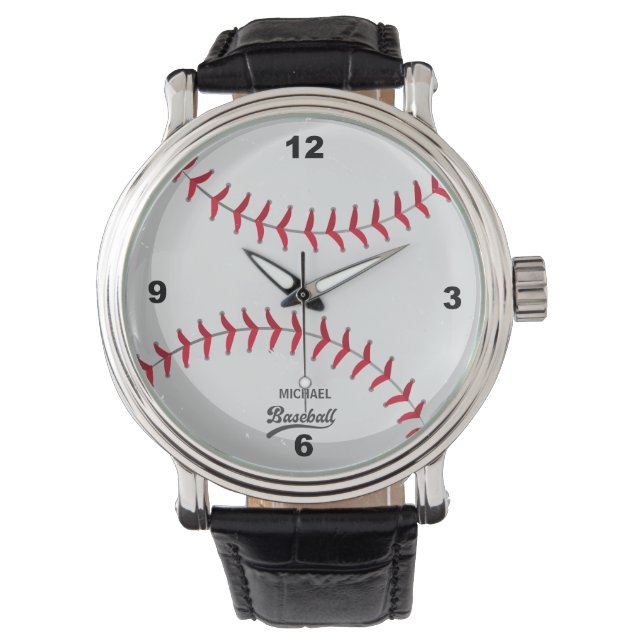 Personalisierter Baseball-Name Überwachung Armbanduhr (Vorderseite)