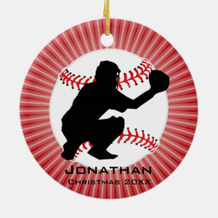 Personalisierter Baseball-Ornament Keramik Ornament