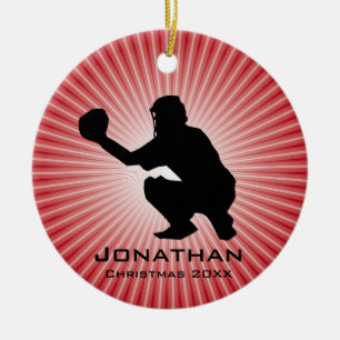 Personalisierter Baseball-Ornament Keramik Ornament