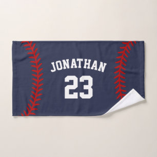 Personalisierter Baseball-Player Name Navy Blue Handtuch