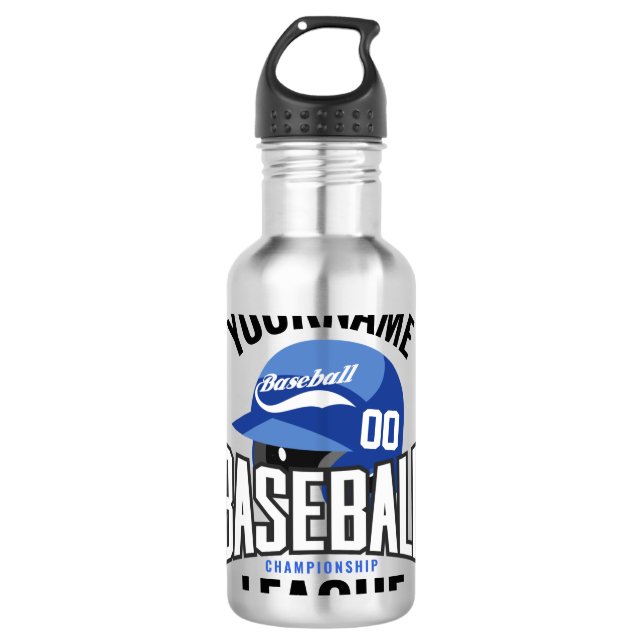 Personalisierter Baseball-Player-NAME-Team-Champ-C Edelstahlflasche (Vorderseite)