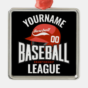 Personalisierter Baseball-Player-NAME-Team-Champ-C Ornament Aus Metall