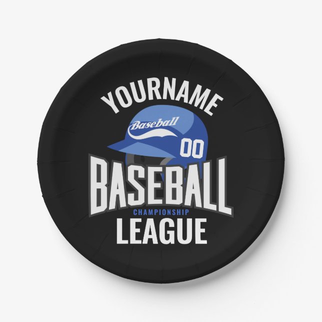 Personalisierter Baseball-Player-NAME-Team-Champ-C Pappteller (Vorderseite)