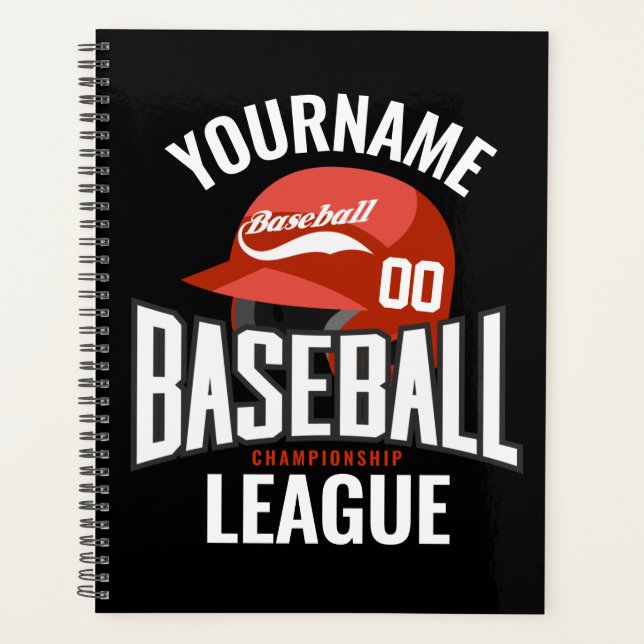 Personalisierter Baseball-Player-NAME-Team-Champ-C Planer (Vorderseite)