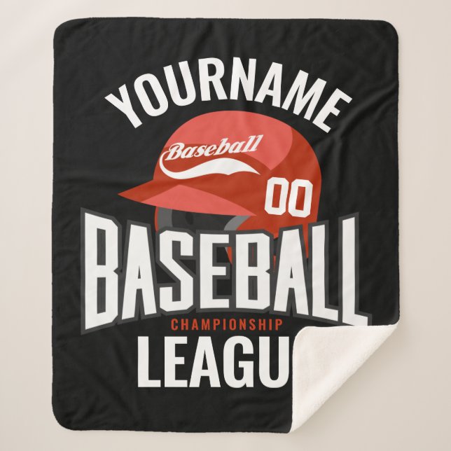 Personalisierter Baseball-Player-NAME-Team-Champ-C Sherpadecke (Vorderseite)