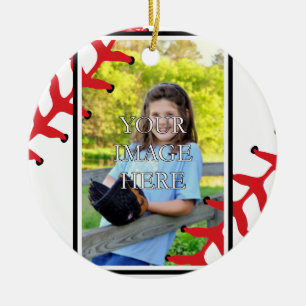 Personalisierter Baseball/Softball Weihnachtsschmu Keramik Ornament