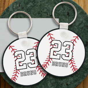 Personalisierter Baseball-Spielernname und -Nummer Schlüsselanhänger