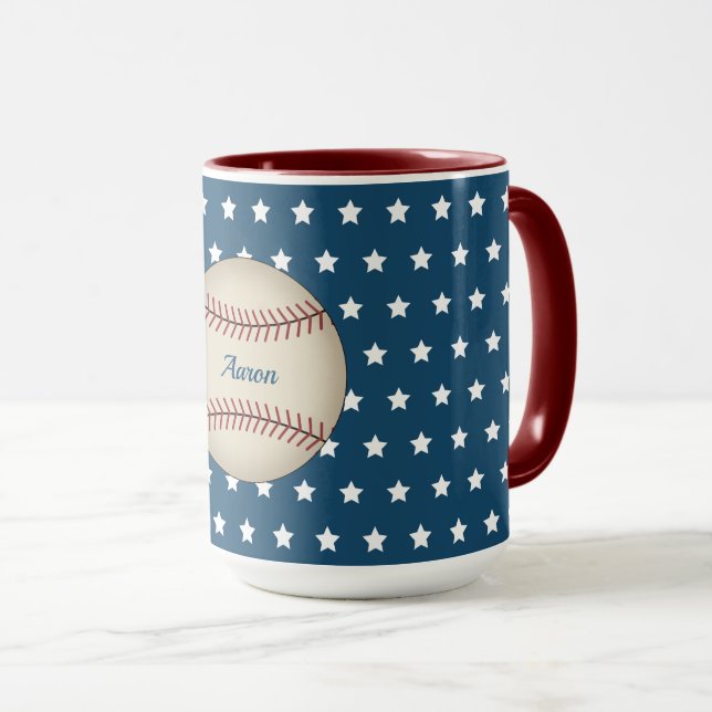 Personalisierter Baseball Stars Becher Tasse (VorderseiteRechts)
