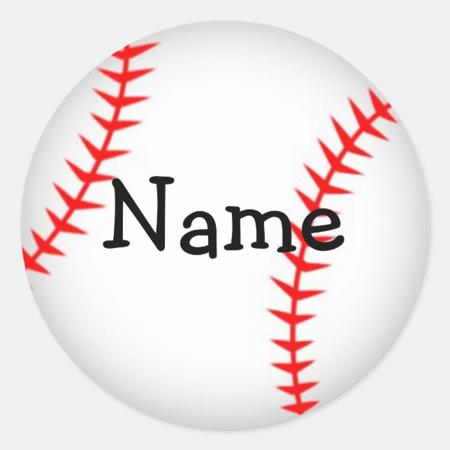 Personalisierter Baseball-Sticker Runder Aufkleber (Vorderseite)