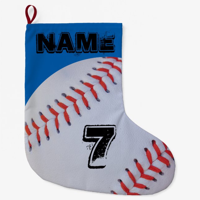 Personalisierter Baseball-Strumpf Großer Weihnachtsstrumpf (Vorderseite)