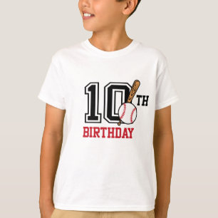 Personalisierter Baseball-T - Shirt 10. Geburtstag