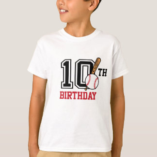 Personalisierter Baseball-T - Shirt 10. Geburtstag
