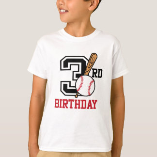 Personalisierter Baseball-T - Shirt 3. Geburtstag