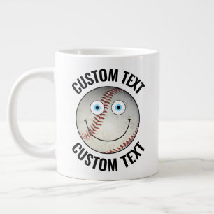 Personalisierter Baseball-Text benutzerdefiniert g Jumbo-Tasse