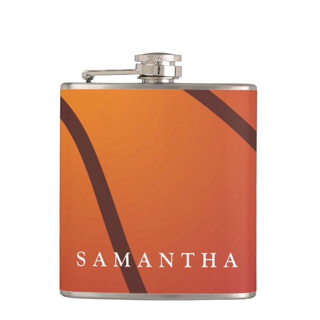 Personalisierter Baseball-Themenblock Flachmann (Vorderseite)