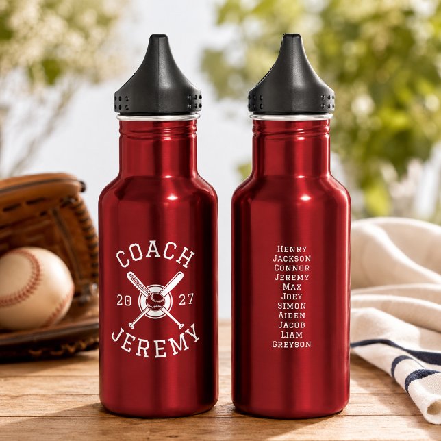 Personalisierter Baseball-Trainer - Benutzerdefini Edelstahlflasche (Von Creator hochgeladen)