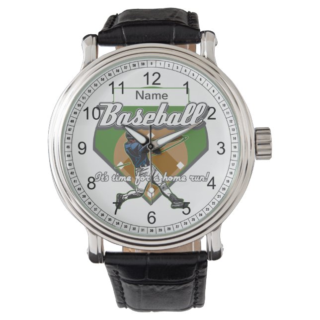 Personalisierter Baseball-Zuhause-Run Armbanduhr (Vorderseite)