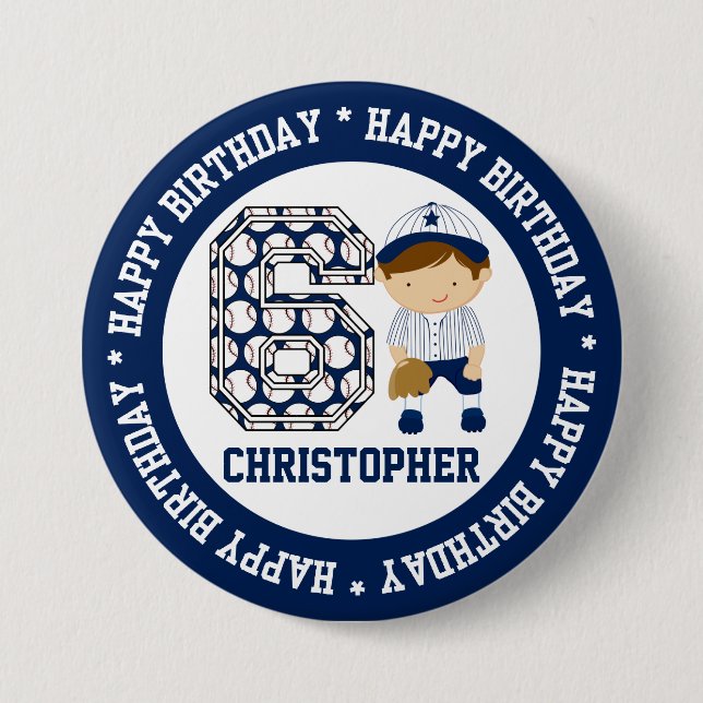 Personalisierter Baseballfänger BW Button (Vorderseite)